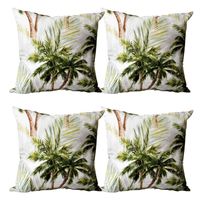 Set 4 Cojines Lona Palm Beach 50x50 cm Verde