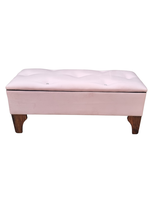 Banqueta Baúl Botone Rosa Pastel Felpa Botón Diamante Rimar