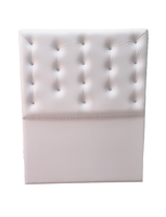 Respaldo 1.5 Plazas a Piso Botón Diamante Blanco Eco Cuero Muebles Rimar