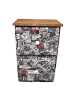 Velador Doble Cajón One Whay Eco Cuero