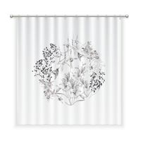 CORTINA BAÑO ALGODÓN FLORES NATIVAS