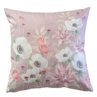 FUNDA COJÍN GAMUZA ANÉMONE BLANCA 45X45