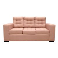 Sofá Antu Felpa Palo Rosa 3 Cuerpos