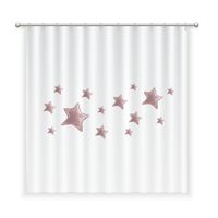 CORTINA DE BAÑO ALGODÓN ESTRELLAS ROSA