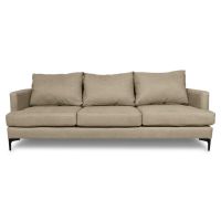 Sofá Aldara Felpa Beige 3 Cuerpos