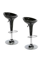 Pack 2 - Piso Bar Regulable Taburete Estilo Retro - Negro