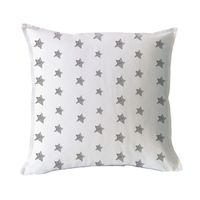 FUNDA COJÍN ALGODÓN ESTRELLITAS GRIS 45X45