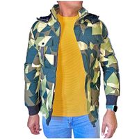 Chaqueta Parka Acolchada Cuello Desmontable Hombre Verde Claro