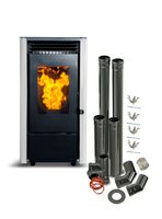Estufa Pellet 9,5 Kw 160 M2 Wifi + Kit De Instalación