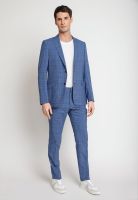 Traje Formal Lana Tela Cuadros Azul Claro