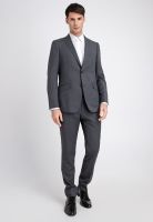Traje Formal Atlanta Lana Tela Microdiseño Gris Oscuro