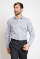 Camisa Formal Hombre Algodón Cuadros Regular Classic Blanco/Azul