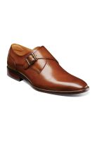 Zapato Sorrento Plain Toe Single Monk Strap Cognac