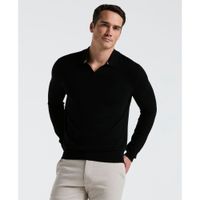 Sweater Hombre Cuello Polo Negro 4KSG7217