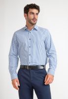 Camisa Formal Hombre Tela Rayada Celeste