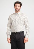 Camisa Hombre Estampada Stretch Beige
