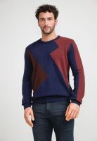 Sweater Hombre Cuello Redondo Navy Geométrico