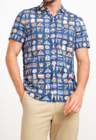 Camisa De Hombre Lenzing Tm Ecovero Estampado Azul