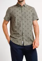 Camisa De Hombre Algodón Estampado Militar