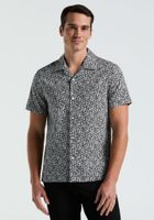 Camisa Hombre Manga Corta Estampada Negro 4KSW7008