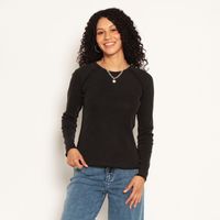 Polera Manga Larga Acid Wash Escote Reondo