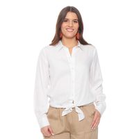 Blusa Lyocell Manga Larga Abotonada En El Delantero