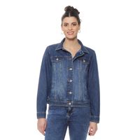 Chaqueta Denim Manga Larga Abotonada En Delantero