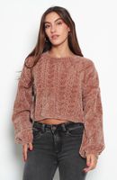 Sweater Chenille Manga Larga Escote Redondo