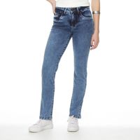 Jeans Slim Tiro Alto Pretina Un Boton Push Up