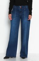 Jeans Cargo Recto Basico Pretina Media  Dos Botones