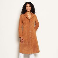 Abrigo Manga Larga Cuero Con Broche