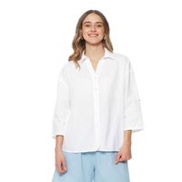 Blusa Manga Larga Abotonada En El Delantero