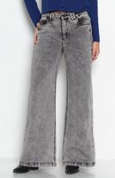 Jeans Wide Tiro Medio Pretina Basica 1 Boton