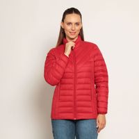 Parka Manga Larga Solida Con Cierre En Delantero