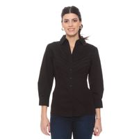 Blusa Manga 3/4  Con Alforza   En Delantero