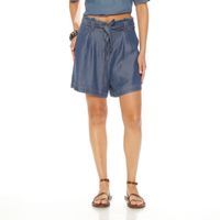 Short Tencel Tiro Alto Pretina   Media Con Lazo