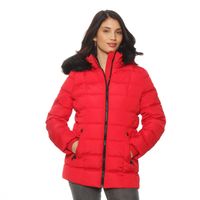 Parka Manga Larga Con Aplicacion En Capucha Cierre En Delantero