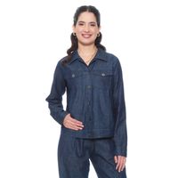 Chaqueta Manga Larga Lyocell Con Bolsillo En Delantero