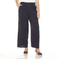 Pantalon Cargo Wide Leg Solido Tiro Altopretina Media  Elasticada