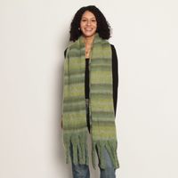 Bufanda Listada Con Flecos