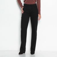 Jeans Recto Tiro Alto Pretina Basica   1 Boton