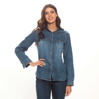 Blusa Manga Larga Denim