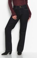 Jeans Recto Tiro Alto Pretina Media 2 Botones