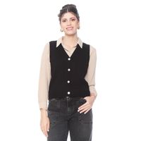 Chaleco Sin Manga Abotonado En Delantero