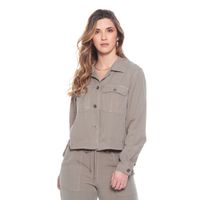 Chaqueta Manga Larga Lyocell Con Bolsillos Delantero