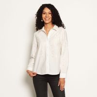 Blusa Manga Larga Con Brodery En Delantero