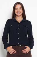 Chaqueta Manga Larga Abotonada En Delantero Con Bolsillos