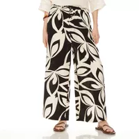 Pantalon Estampado Wide Leg Tiro Alto Pretina Ajustada