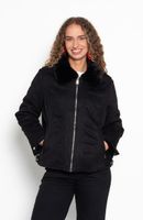 Chaqueta Manga Larga   Cuero Ecologico Con Cierre