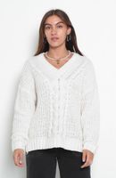 Sweater Chenille   Manga Larga Escote V